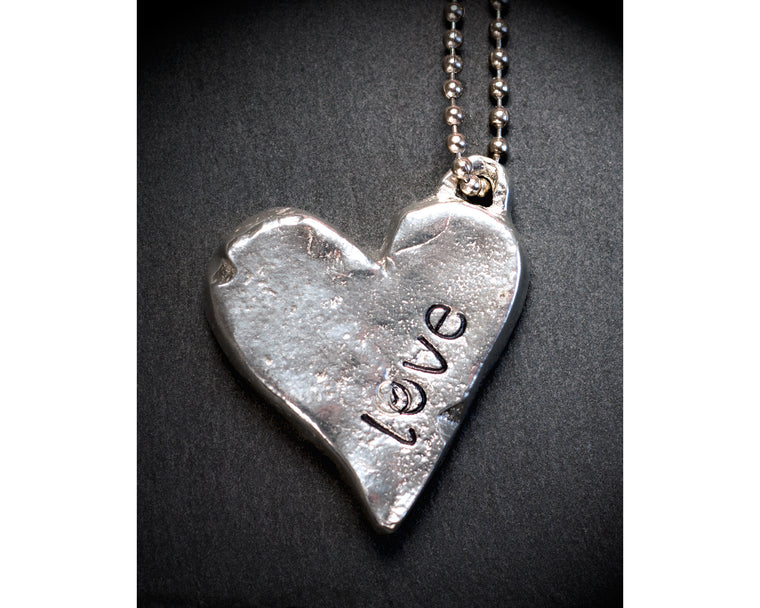 Heavy Metal Heart Pendant Necklace